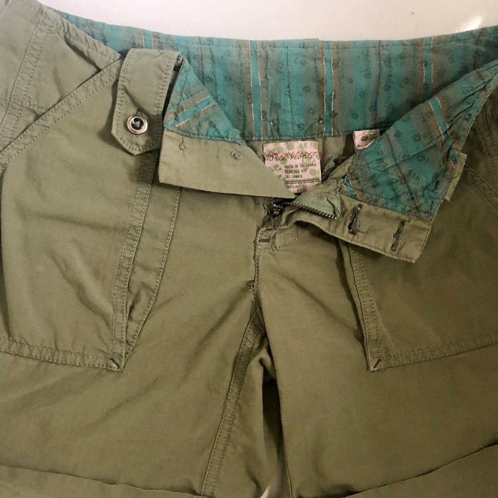 FREE PEOPLE Sz 4, Olive Green Shorts, 7" inseam